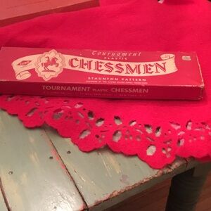 Vintage Tournament Plastic Chessmen Set - as found condition